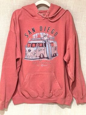 Pacific & Co San Diego California Hoodie Surf Van Graphic Pullover L